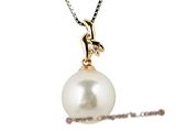 thpd020 11-12mm white South Sea Pearl & Diamond pendant